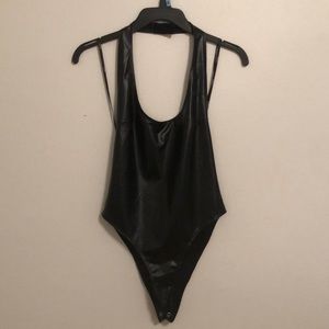 Forever 21 Leather Halter Bodysuit